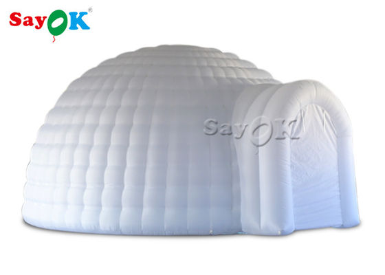 Tenda inflável para o exterior 5m Tenda inflável igloo branco com luz LED para evento de casamento