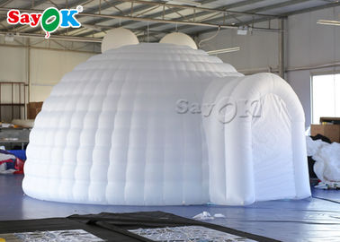 Barraca inflável 5m branca inflável da abóbada do iglu da barraca com luz conduzida para o evento do casamento