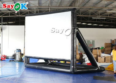Tela inflável ao ar livre grande tela de filme selada de ar preto para centros de ciência 4,72 x 3,4 m
