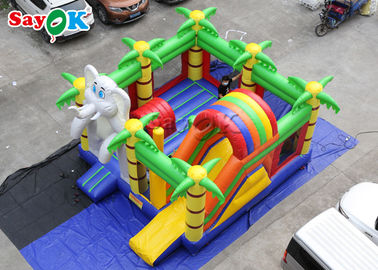 Castelo inflável do leão-de-chácara dos mini desenhos animados home do elefante para o partido das crianças