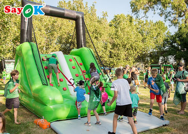 Jogo inflável comercial do obstáculo do movimento do leão-de-chácara de salto mini corrediça de escalada inflável verde rohs