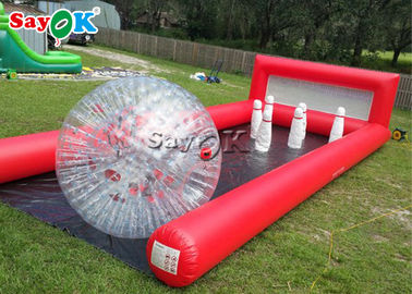 Os jogos infláveis de rolamento infláveis dos esportes do PVC do jogo 0.6mm escolhem os pinos humanos da bola de boliches das pistas para o evento exterior