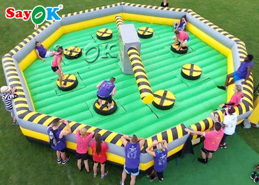 Curso de obstáculo inflável da fusão do Wipeout do jogo da vassoura do divertimento inflável dos jogos de partido para crianças
