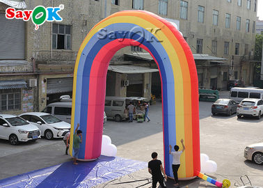Arco inflável colorido do arco-íris de pano 210D de Oxford