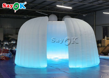 Barraca inflável branca da abóbada da feira profissional inflável da barraca 6.5x2.4mH da jarda com diodo emissor de luz