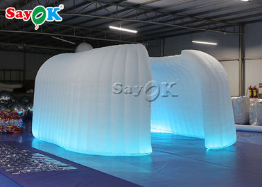 Barraca inflável branca da abóbada da feira profissional inflável da barraca 6.5x2.4mH da jarda com diodo emissor de luz