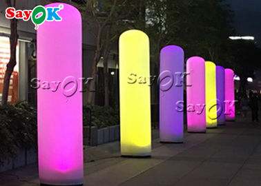 Coluna modelo inflável de iluminação conduzida branca personalizada para a decoração