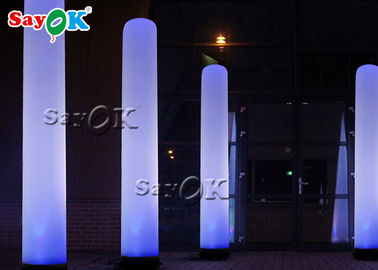 Coluna modelo inflável de iluminação conduzida branca personalizada para a decoração