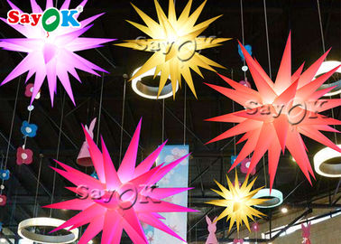 estrela de suspensão colorida de 210T 1.5M Inflatable Lighting Decoration