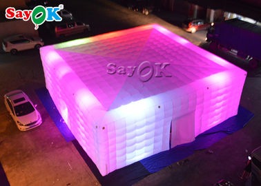 Vai do evento impermeável inflável do partido do PVC da barraca do ar livre a barraca inflável do cubo com diodo emissor de luz