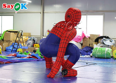 Explode personagens de desenhos animados Super-herói Homem-Aranha inflável vermelho de 2,5 m para decoração de cerimônia