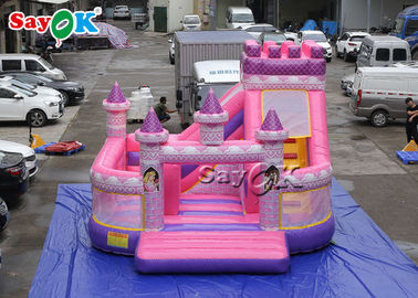 Castelo impermeável 5x5.5x4.2m da princesa Pink Inflatable Boucing da criança