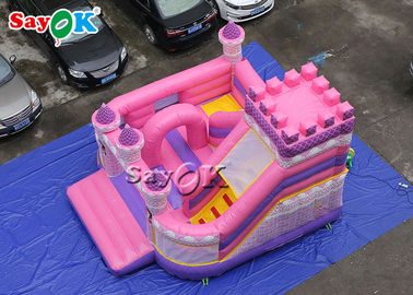 Castelo impermeável 5x5.5x4.2m da princesa Pink Inflatable Boucing da criança