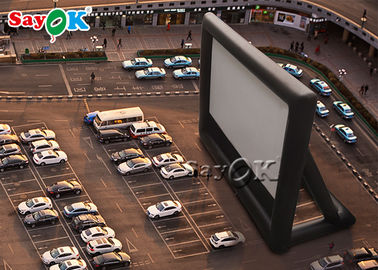 Tela inflável branca do cinema do Pvc do parque de estacionamento inflável da tela de projeção