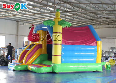corrediça inflável do leão-de-chácara das crianças do anúncio publicitário do flamingo 4.9x3.9x3.6mH combinado