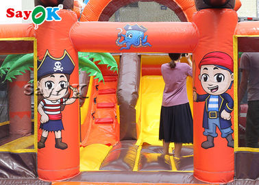 Leão-de-chácara inflável de salto do castelo do pirata exterior hermético para crianças