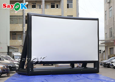 Cinema inflável preto dobrável da tela das telas de filme 7x5mH do quintal para a decoração da fase