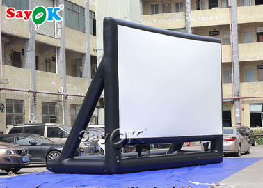Cinema inflável preto dobrável da tela das telas de filme 7x5mH do quintal para a decoração da fase