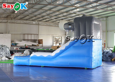 Deslizador inflável para crianças personalizado Tubarão Azul Deslizador inflável de água com piscina