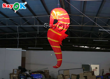 Hipocampo inflável vermelho da iluminação do diodo emissor de luz da decoração 2m do clube