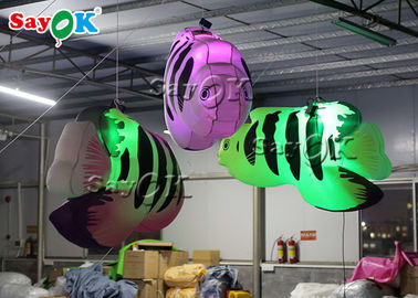 Shopping que pendura a decoração de iluminação inflável tropical dos peixes 2m