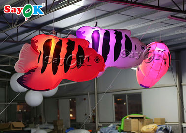 Shopping que pendura a decoração de iluminação inflável tropical dos peixes 2m
