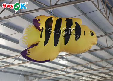 Os parques de diversões amarelam a decoração de iluminação inflável tropical dos peixes 2m