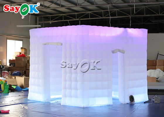 Cabine inflável da foto do cubo do banquete de casamento 3x3x2.4mH com luzes do diodo emissor de luz