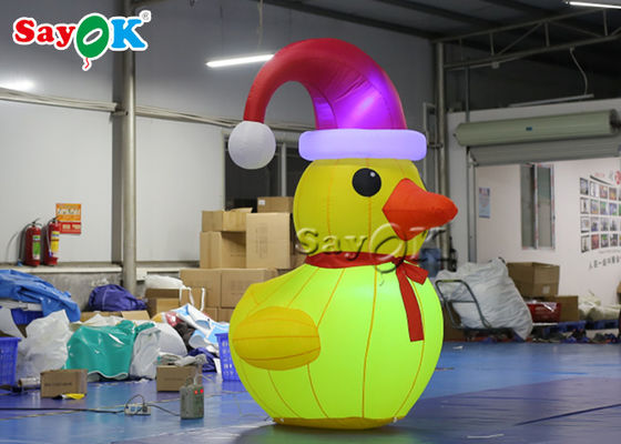 Natal inflável exterior Duck With Hat da decoração 2m de pano de Oxford