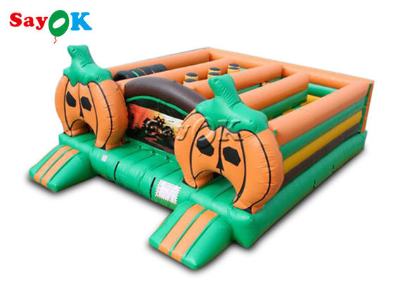 Tema comercial Dia das Bruxas Maze Obstacle Course Inflatable Games inflável da abóbora para crianças