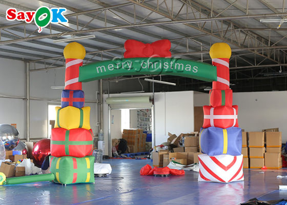 arco inflável do Natal da caixa de presente das decorações do feriado de 5x4m