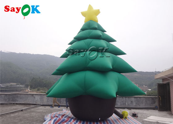 das decorações infláveis do feriado de 5m árvore de Natal verde com ornamento