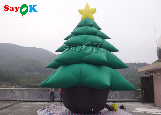 das decorações infláveis do feriado de 5m árvore de Natal verde com ornamento