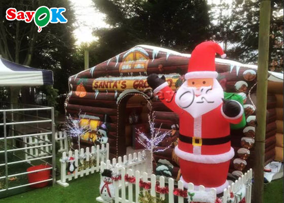 Casa inflável do salto do tarpualin de Santa Claus do Natal da criança