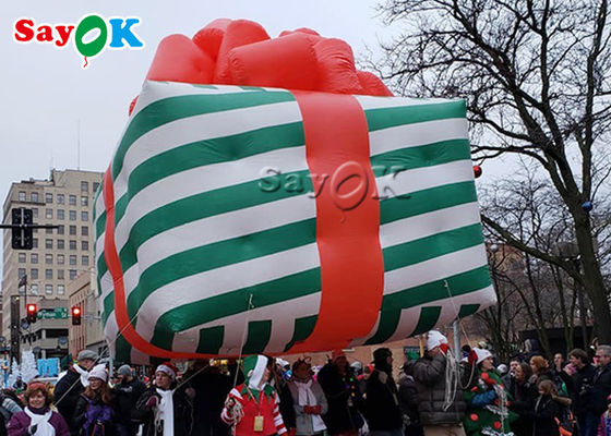 Balão inflável da parada do hélio da caixa de presente do Natal de pano de Oxford
