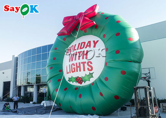 Grinalda inflável do Natal do verde do ODM para a exposição exterior