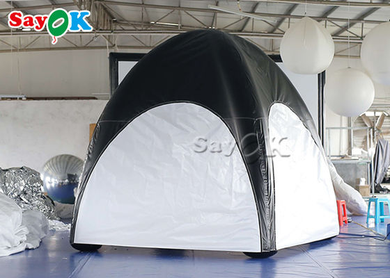 Tenda inflável de quintal de família Tenda de ar de lonas de ar selada Tenda de aranha inflável preto e branco