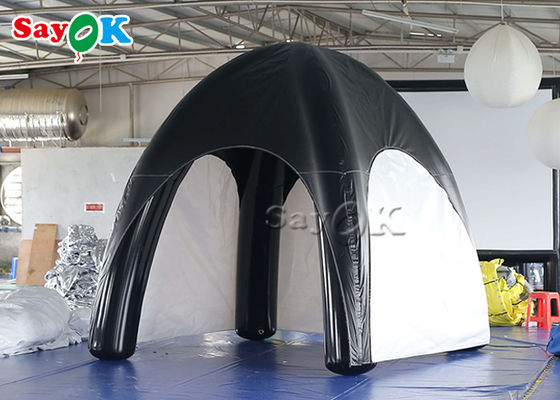 Tenda inflável de quintal de família Tenda de ar de lonas de ar selada Tenda de aranha inflável preto e branco