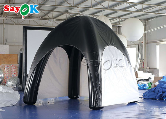 Tenda inflável de quintal de família Tenda de ar de lonas de ar selada Tenda de aranha inflável preto e branco