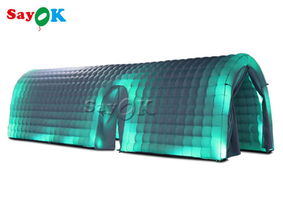 Tenda inflável personalizada de tecido de Oxford Branca de festa Tenda de túnel inflável com LED
