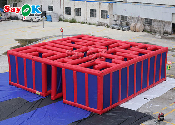 Labirinto inflável exterior comercial inflável do labirinto do carnaval 10x10x3m dos jogos de partido