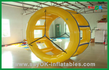 Brinquedos infláveis da água do rolamento engraçado amarelo, equipamento do parque da água