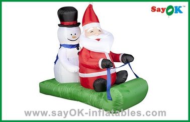 Natal Santa ou decorações infláveis do feriado do boneco de neve com trenó