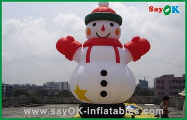 Altura inflável da decoração 5m do Natal do boneco de neve de Santa do Natal