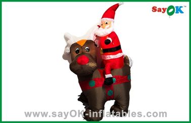 Decoração inflável do Natal do pai bonito de Santa do Natal que monta um urso preto