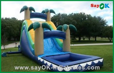 Parque aquático comercial Slide de segurança inflável com impressão completa Slide inflável e slide com piscina
