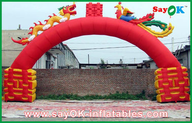 Arco inflável da cor vermelha do estilo de Chiness para a decoração do casamento