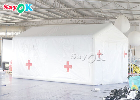 Barraca inflável branca inflável do hospital do Pvc da barraca 6x3x3mH do ar para o isolamento