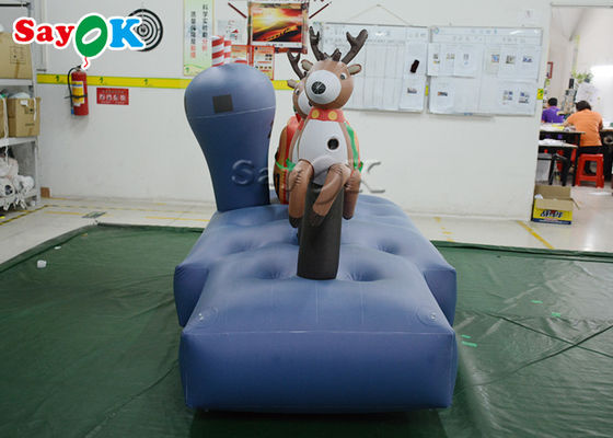 Xmas 7.5ft inflável Santa Claus Three Reindeer Pull Carts das decorações do feriado de 2.5m