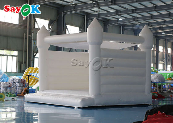 Casa inflável branca pura adulta do salto do casamento do Pvc com ventilador de ar